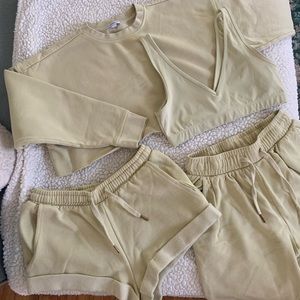 4 PIECE WeWoreWhat LOUNGE SET in Pale Yellow